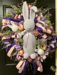 Image 1 of Lavender Bunny Wreath