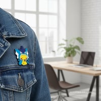Image 2 of Poncho Pikachu Mega Gyarados Enamel Pin