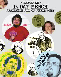 D. DAY JAMBOREE - Leftover Merch → stickers/buttons