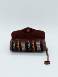 Image 2 of Syrian Leather Clutch Bags Blue Stripes