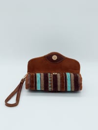 Image 5 of Syrian Leather Clutch Bags Blue Stripes