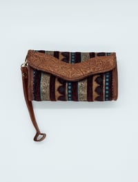 Image 3 of Syrian Leather Clutch Bags Blue Stripes