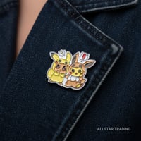 Image 1 of Poncho Pikachu & Poncho Eevee Enamel Pin