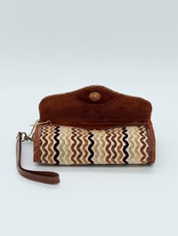 Image 9 of Syrian Leather Clutch Bags Gold/Brown Print