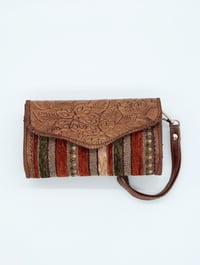 Image 14 of Syrian Leather Clutch Bags Gold/Brown Print