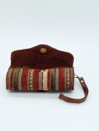 Image 15 of Syrian Leather Clutch Bags Gold/Brown Print