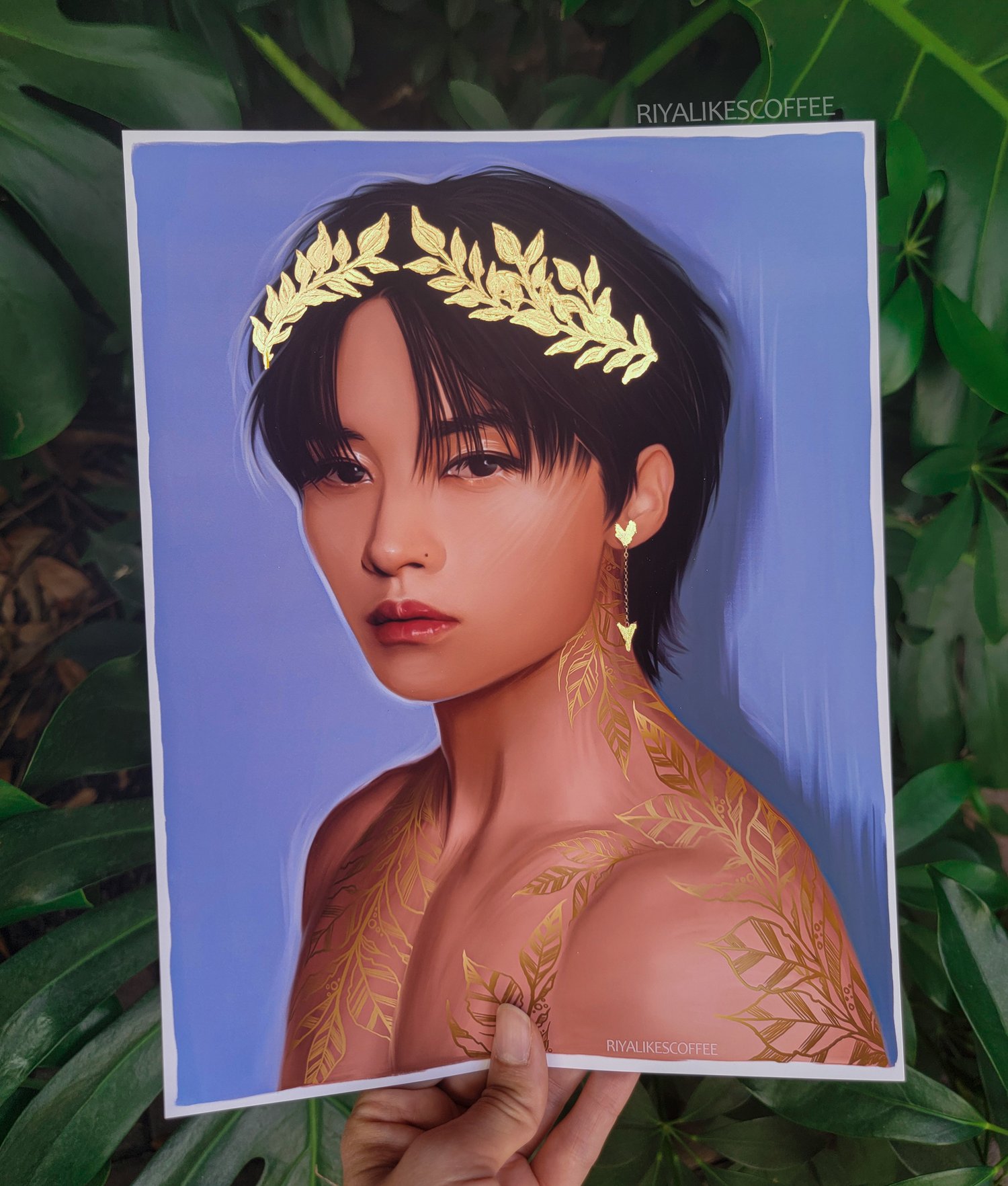 "Chrysus" Art Print With Gold Foil Details 8.5 x 11