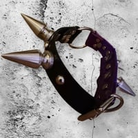 Image 5 of Iridescent purple monster spiked split two tone o ring choker