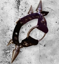 Image 2 of Iridescent purple monster spiked split two tone o ring choker