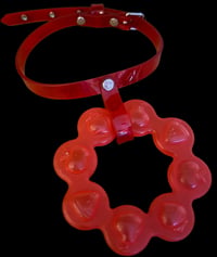 Image 1 of Translucent cyber goth red kawaii jumbo toy ring choker