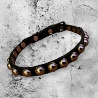 Image 1 of Black glossy bumpy spot studded punk rocker kitten collar