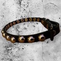 Image 2 of Black glossy bumpy spot studded punk rocker kitten collar
