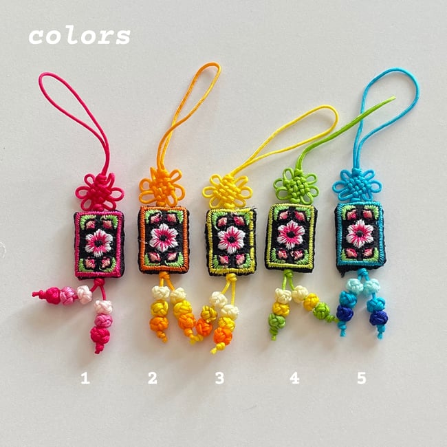 'flower frame' korean traditional norigae charm