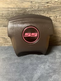 Image 1 of Silverado /SUV Steering wheel emblem logo -- SS Silverado Bubblegum Pink