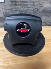 Image 2 of Silverado /TBSS Steering wheel emblem logo -Red Bowtie V2