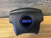 Image 1 of Silverado /SUV Steering wheel emblem logo -- SS Silverado Blue colorway