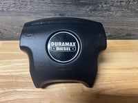 Image 3 of Silverado /SUV Steering wheel emblem logo -- Duramax -Blk/Wht