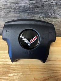 Image 2 of Silverado /TBSS Steering wheel emblem logo -- Vette Flag