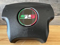 Image 3 of Silverado /SUV Steering wheel emblem logo -- SS Silverado - flag colorway