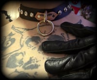 Image 2 of Studded leather heavy metal rocker Barbie bondage choker