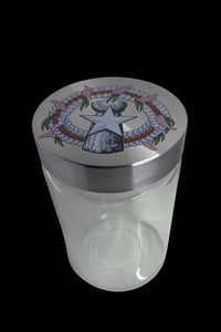 Image 1 of Customizable Glass Storage Jar with Stainless Steel Lid (4.375" x 6.625")