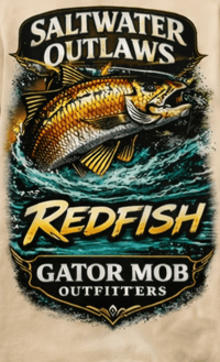 Image 4 of Redfish Strike – Saltwater Outlaws Tee