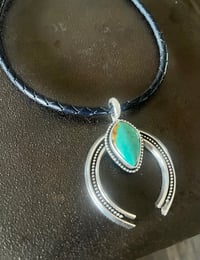 Image 1 of Turquoise Leather Choker Necklace II