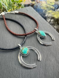 Image 3 of Turquoise Leather Choker Necklace II