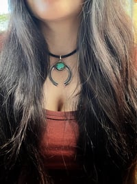 Image 2 of Turquoise Leather Choker Necklace