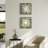 Image 7 of 'Blooms 42', diptych - 43x43cm each, FRAMED