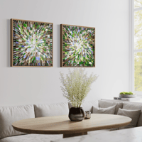 Image 10 of 'Blooms 42', diptych - 43x43cm each, FRAMED