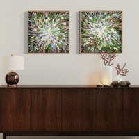 Image 11 of 'Blooms 42', diptych - 43x43cm each, FRAMED