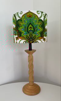 Image 1 of Green Paisley Wooden Lamp