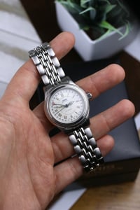 Image 1 of 1996 Oris Small Crown Pointer Date 7465 - Full Set - Freshly serviced - Automatic 654 Movement