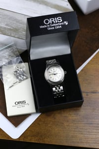 Image 10 of 1996 Oris Small Crown Pointer Date 7465 - Full Set - Freshly serviced - Automatic 654 Movement