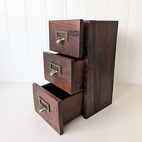 Image 2 of Apothecary Tower - 3 Drawer Walnut Desktop Organizer