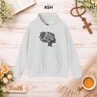 Image 3 of "She Believed She Could So She Did" Sweatshirt Hoodie— Linocut Motivational 
