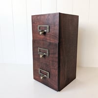 Image 1 of Apothecary Tower - 3 Drawer Walnut Desktop Organizer II