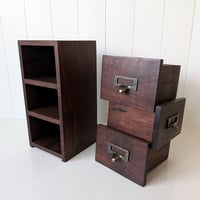 Image 3 of Apothecary Tower - 3 Drawer Walnut Desktop Organizer II