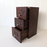 Image 2 of Apothecary Tower - 3 Drawer Walnut Desktop Organizer II