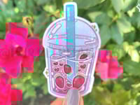 Image 2 of Choose Your Flavor Boba Drink Holographic Die-Cut Stickers