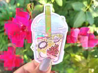 Image 4 of Choose Your Flavor Boba Drink Holographic Die-Cut Stickers