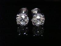 Image 6 of EDWARDIAN PLATINUM 1.20CT  OLD CUT DIAMOND STUD EARRINGS PIERCED EARS