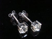Image 7 of EDWARDIAN PLATINUM 1.20CT  OLD CUT DIAMOND STUD EARRINGS PIERCED EARS