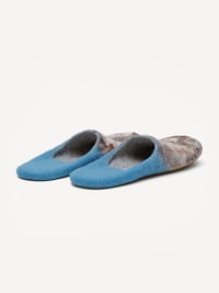 Image 3 of Blue Heel Wool Slip-ons