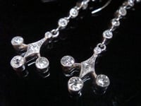 Image 3 of EDWARDIAN PLATINUM OLD CUT DIAMOND 1.10ct DROP EARRINGS PIERCED EARS