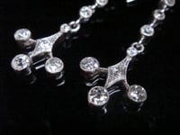 Image 5 of EDWARDIAN PLATINUM OLD CUT DIAMOND 1.10ct DROP EARRINGS PIERCED EARS