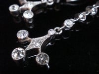 Image 7 of EDWARDIAN PLATINUM OLD CUT DIAMOND 1.10ct DROP EARRINGS PIERCED EARS