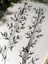 Image 2 of ORIGINAL Aragorn and Arwen Weapons illustration