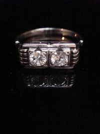 Image 1 of ART DECO 1920S 18CT WHITE GOLD DIAMOND TOI ET MOI RING 0.40CT